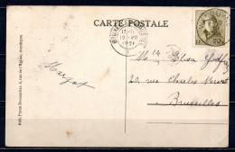 166 Op Postkaart (gelopen) WENDUYNE - Le Spioenkop Gestempeld WENDUYNE - 1919-1920 Roi Casqué