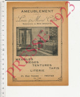 Publicité 1923 Ameublement Louis & Marcel Collet Troyes ( Successeurs De Rné Manotte ) + Grands Magasins Jorry-Prieur - Ohne Zuordnung