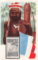 Cacao Et Chocolat - La Poste Internationale - Flag And Stamp Chromo Kwatta - New Caledonia - Nouvelle-Calédonie - Other & Unclassified