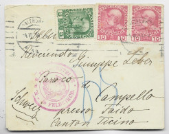 AUSTRIA 15 HELLER +10 HELLER X2 LETTRE COVER BRIEF SALZBURG 1916 TO FAIDO CAMPELLO SUISSE HELVETIA CENSURE FELDKIRCH - Covers & Documents