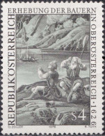 1976, Austria, Uprising Of The Peasants, Anniversaries, Battle, Engravings, Rowing Boats, MNH(**), Mi: 1512 - Unused Stamps