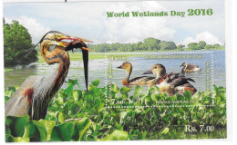 Sri Lanka 2016 Wetlands Day Duck Flamingo Birds 2 S/S MNH 2 Scans - Sri Lanka (Ceylan) (1948-...)