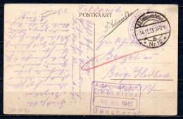 Feldpostkarte Oostende Met Stempel K D Feldpoststation Nr 12 + Marine + Actiengesellschaft Berzelius-Bensberg - 16.11.15 - Armada Alemana