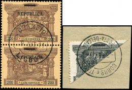 Portugal, 1911, 190 H, 193 (2), Gestempelt, Briefstück - Altri & Non Classificati