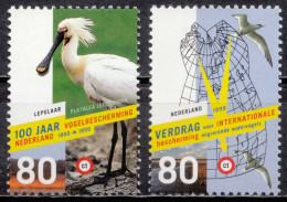 1999, Netherlands, Waterfowls Protection, Animals, Birds, Environment Protection, Gulls, 2 Stamps, MNH(**), NL 1706-07 - Ongebruikt