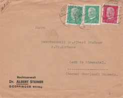 Deutsches Reich Firmen Brief Göppingen 1932 Rechtsanwalt Dr Albert Steiner Nach Lenk Im Simmental Schweiz - Storia Postale