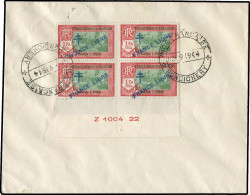 Franz. Indien, 1943, 165, Briefstück, Viererblock - Autres - Asie