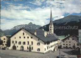 11886055 Zuoz GR Dorfplatz Mit Kirche Zuoz - Other & Unclassified