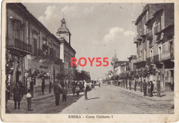 Sicilia-agrigento-ribera Corso Umberto I Animatissima Bella Veduta Anni 40 50 - Andere & Zonder Classificatie