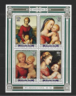 Penrhyn Island 1983 Christmas Raphael Paintings Charity Sheet Of 4 MNH - Penrhyn