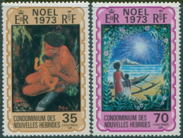New Hebrides French 1973 SGF197-F198 Christmas Set MNH - Andere & Zonder Classificatie