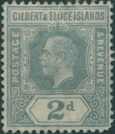 Gilbert & Ellice Islands 1912 SG14 2d Greyish Slate KGV MLH - Gilbert- En Ellice-eilanden (...-1979)