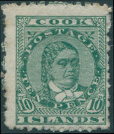 Cook Islands 1902 SG35 10d Green Queen Makea Takau MLH - Cook Islands