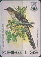 Kiribati 1982 SG177 Cinderella $2 Long-tailed Koel Souvenir Card - Kiribati (1979-...)