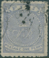 Fiji 1881 SG46 1d Ultramarine Crown And VR P10x12½ Blunt Perfs FU - Fiji (1970-...)