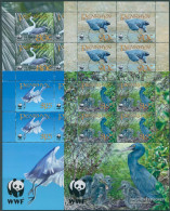 Cook Islands Penrhyn 2008 SG550S WWF Reef Egret (4) Sheetlets MNH - Penrhyn