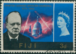 Fiji 1966 SG345 3d Sir Winston Churchill QEII FU - Fiji (1970-...)