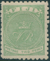 Fiji 1881 SG40 2d Yellow-green Crown And VR P10 MLH - Fidji (1970-...)