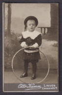 (Junge Mit Reifen / Boy With Hula Hoop) - CDV Foto Photo Vintage - Sonstige & Ohne Zuordnung