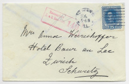 AUSTRIA 25 HELLER SOLO LETTRE BRIEF MECANIQUE WIEN 1916 TO SUISSE ZENSUR - Lettres & Documents