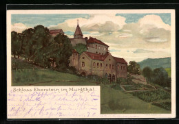 Lithographie Gernsbach, Schloss Eberstein Im Murgtal  - Gernsbach