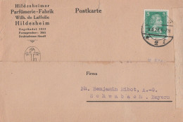 Deutsches Reich Firmen Karte Hildesheim 1927 Hildesheimer Parfümerie Fabrik Wilh. De Latfolie - Covers & Documents