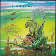 1994, Tanzania , Dimetrodon, Animals, Dinosaurs, Prehistorical Animals, Reptiles, Souvenir Sheet, MNH(**), TZ BL250 - Vor- U. Frühgeschichte