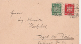 Deutsches Reich Karte Niebüll Schleswig 1926 Nach Tegel Bei Berlin - Lettres & Documents