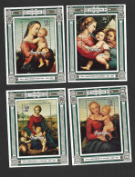 Penrhyn Island 1983 Christmas Raphael Paintings Miniature Sheets Set Of 4 MNH - Penrhyn