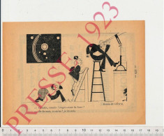 Publicité 1923 Troyes Rouvre + Humour Dessin De Gem'm Observation Lune Planète Téléscope Observatoire ?? Escabeaux - Non Classés