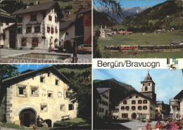 11877365 Berguen Bravuogn GR Dorfpartien Bahn Kirche Berguen Bravuogn GR - Sonstige & Ohne Zuordnung