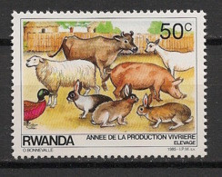 RWANDA - 1985 - N°YT. 1167 - Elevage / Ferme / Farm - Neuf Luxe ** / MNH / Postfrisch - Fattoria