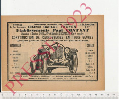 Publicité1923 Troyes Paul Contant Grand Garage Troyen Eugène Contant Emile Brunelet Automobiles Calandre De Dion Bouton - Ohne Zuordnung