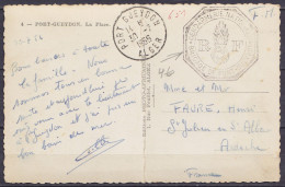 Algérie - CP Port-Gueydon En Franchise F.M. Càd PORT GUEYDON /30-7-1956/ ALGER Pour ST-JULIEN EN ST-ALBAN Ardèche - Cach - Brieven En Documenten