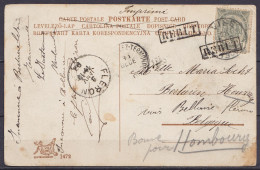 CP Voeux Affr. N°53 Càd VISE /28 DECE 1906 Pour BERLAERE-LEZ-TERMONDE Réexpédiée à BELLAIRE FLERON - Man. "inconnu à Ber - 1893-1907 Armarios