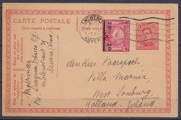 EP CP 10c Rouge (type N°138) + N°185 (VIIe Olympiades - Usage Interdit Pour L'étranger) Flam. ANTWERPEN /15.III 1921 Pou - Cartes Postales 1909-1934