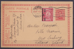 EP CP 10c Rouge (type N°138) + N°185 (VIIe Olympiades - Usage Interdit Pour L'étranger) Flam. ANTWERPEN /15.III 1921 Pou - Cartoline 1909-1934
