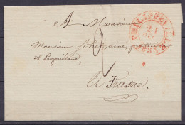 LSC (sans Contenu) Càd PHILIPPEVILLE /31 DEC 1833 Pour FRASNE - Port "2" (au Dos: Càd Arrivée MARIEMBOURG) - 1830-1849 (Belgica Independiente)