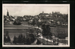 AK Frauenstein I. Erzgeb., Ortsansicht Mit Teich Und Burgruine  - Frauenstein (Erzgeb.)