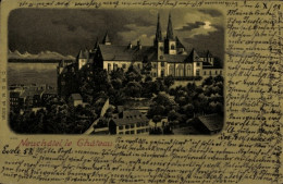 Clair De Lune Lithographie Neuchâtel Neuenburg Stadt, Schloss Bei Nacht - Autres & Non Classés