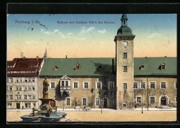 AK Freiberg I. Sa., Rathaus Und Denkmal Ottos Des Reichen  - Freiberg (Sachsen)