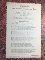 Lokeren 1899 Couplet Mariage De Sutter Blancquart - Partitions Musicales Anciennes