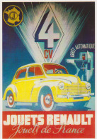 RENAULT 4CV JOUETS DE FRANCE - CARTE POSTALE 10X15 CM NEUF - PKW