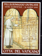 VATICANO VATICAN VATIKAN 2001 PELLEGRINAGGIO GIUBILARE DEL PAPA GIOVANNI PAOLO II BLOCCO FOGLIETTO POPE BLOCK SHEET MNH - Unused Stamps