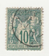 France N° 65 SAGE Type I 10 C Vert - 1876-1878 Sage (Tipo I)