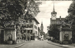 11749491 Zofingen Strassenpartie Loewenstatuen Kirchen Zofingen - Sonstige & Ohne Zuordnung