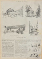 Le Chemin De Fer Métropolitain - Les Differents Aspects à Travers Paris -  Page Originale 1885 - Historical Documents