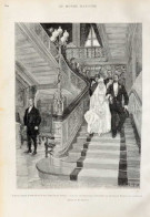 Le Mariage De La Princesse Marie D'Orléans Avec Le Prince Valdemar -le Duc De Chartres Conduisant -  Page Originale 1885 - Historical Documents