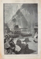 Les Funérailles De L'amiral Courbet à Abbeville - Le Service Réligieux Dans La Cathédrale -  Page Originale 1885 - Historical Documents