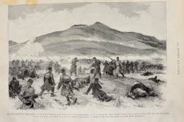Côté Des Serbes, à Slivnitza - L'attaque Des Tiralleurs Serbes -  Page Originale 1885 - Historical Documents